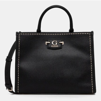 τσάντα guess nastra χρώμα μαύρο, hwbg96 37220 κύριο υλικό