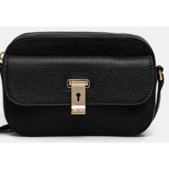 δερμάτινη τσάντα bally χρώμα: μαύρο, wac03u 100% φυσικό δέρμα