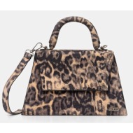 δερμάτινη τσάντα gestuz χρώμα: μπεζ, 10909933 100% calfskin