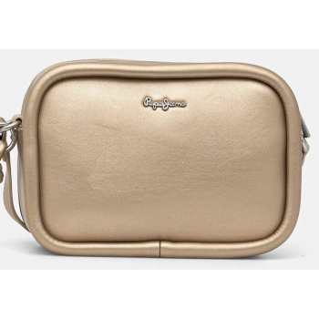 τσάντα pepe jeans brianae metal χρώμα χρυσαφί, pl031646
