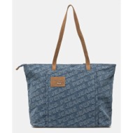 τσάντα pepe jeans bellamie denim χρώμα: μπλε, pl031628 κύριο υλικό: 60% βαμβάκι, 30% πολυεστέρας, 10