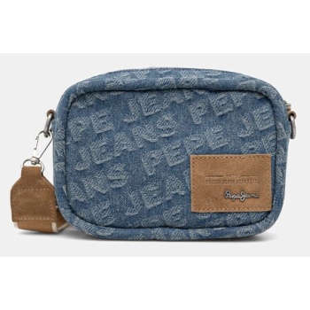 τσάντα pepe jeans brianae denim χρώμα μπλε, pl031629 κύριο