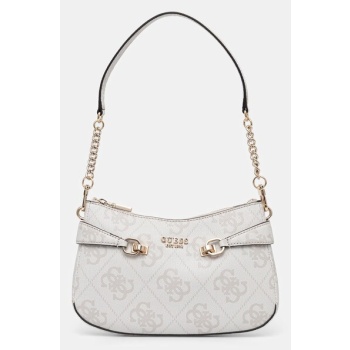 τσάντα guess lorelei χρώμα μπεζ, hwos96 39180 δερμάτινη
