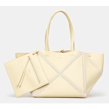 τσάντα nanushka theorigamitote χρώμα κίτρινο