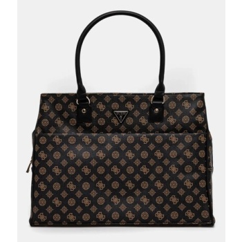 τσάντα guess χρώμα καφέ, twhp74 52919 κύριο υλικό 100%