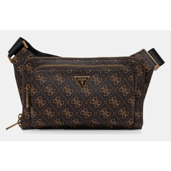 τσάντα φάκελος guess milano χρώμα καφέ, hmmilo p5214 υλικό