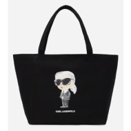 βαμβακερή τσάντα karl lagerfeld χρώμα: μαύρο, a2w50027 60% ανακυκλωμένο βαμβάκι, 40% βαμβάκι