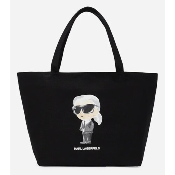 βαμβακερή τσάντα karl lagerfeld χρώμα μαύρο, a2w50027 60%