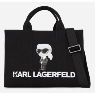 βαμβακερή τσάντα karl lagerfeld χρώμα: μαύρο, a2w50047 60% ανακυκλωμένο βαμβάκι, 40% βαμβάκι
