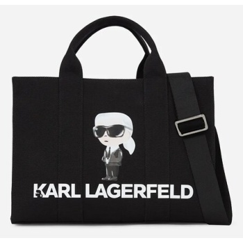 βαμβακερή τσάντα karl lagerfeld χρώμα μαύρο, a2w50047 60%
