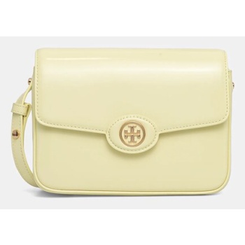 τσάντα tory burch robinson spazzolato χρώμα κίτρινο