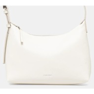 τσάντα calvin klein χρώμα: μπεζ, k60k613028 κύριο υλικό: 65% πολυουρεθάνη, 35% ανακυκλωμένος πολυεστ