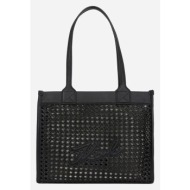 τσάντα karl lagerfeld χρώμα: μαύρο, a2w30052 100% πολυουρεθάνη