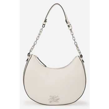 δερμάτινη τσάντα karl lagerfeld χρώμα άσπρο, a2w30019