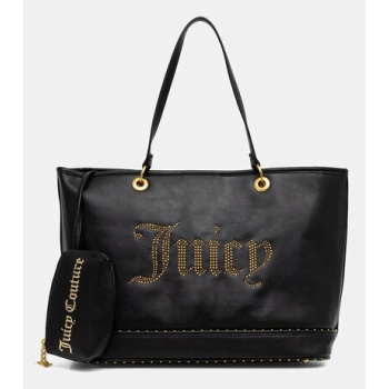 τσάντα juicy couture kimberly pu χρώμα μαύρο, bejql8797wvp