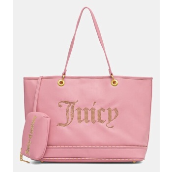 τσάντα juicy couture kimberly pu χρώμα ροζ, bejql8797wvp 