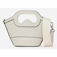 τσάντα karl lagerfeld χρώμα: άσπρο, a2w30046 100% πολυουρεθάνη