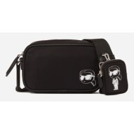 τσάντα karl lagerfeld χρώμα: μαύρο, a2w30182 ανακυκλωμένο νάιλον