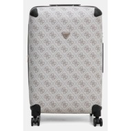 βαλίτσα guess berta χρώμα: γκρι, twob86 88988 100% πολυουρεθάνη