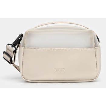 σακίδιο rains split box bag χρώμα μπεζ, 14470 100%