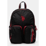 σακίδιο πλάτης u.s. polo assn. bozeman χρώμα: μαύρο, biub65679mia 100% πολυαμίδιο