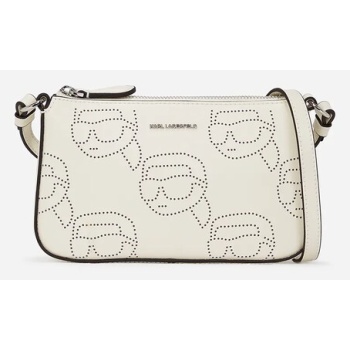 δερμάτινη τσάντα karl lagerfeld χρώμα άσπρο, a2w32017 100%