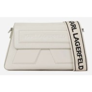 δερμάτινη τσάντα karl lagerfeld χρώμα: άσπρο, a2w30198 100% δέρμα βοοειδών