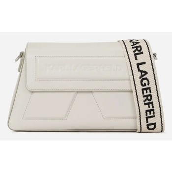δερμάτινη τσάντα karl lagerfeld χρώμα άσπρο, a2w30198 100%