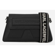 δερμάτινη τσάντα karl lagerfeld χρώμα: μαύρο, a2w30198 100% δέρμα βοοειδών