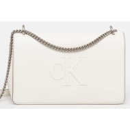 τσάντα calvin klein jeans χρώμα: μαύρο, lv04k3035g κύριο υλικό: 100% πολυουρεθάνη