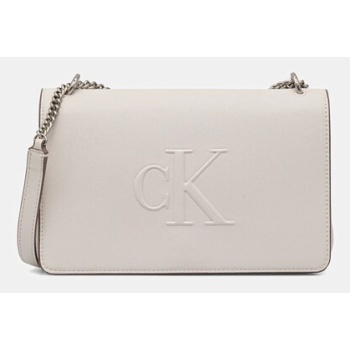 τσάντα calvin klein jeans χρώμα μπεζ, lv04k3035g κύριο