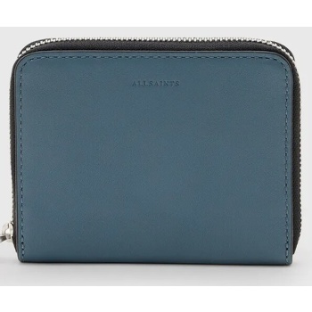 δερμάτινο πορτοφόλι allsaints lena hex χρώμα μαύρο, w130xc