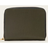 δερμάτινο πορτοφόλι allsaints lena hex γυναικείο, χρώμα: πράσινο, w130xc κύριο υλικό: 100% φυσικό δέ