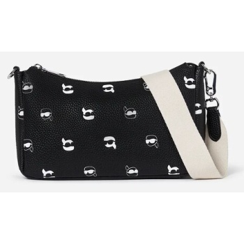 τσάντα karl lagerfeld χρώμα μαύρο, a2w30207 100%
