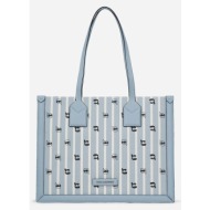 τσάντα karl lagerfeld χρώμα: μπλε, a2w30186 65% ανακυκλωμένο βαμβάκι, 35% βαμβάκι