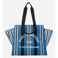 τσάντα karl lagerfeld χρώμα: μπλε, a2w46048 100% πολυαιθυλένιο