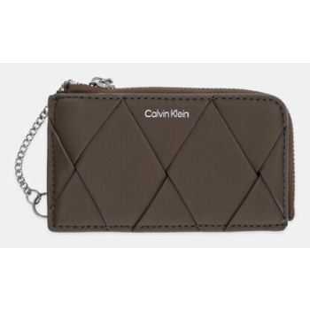 πορτοφόλι calvin klein χρώμα καφέ, k60k612954 κύριο υλικό