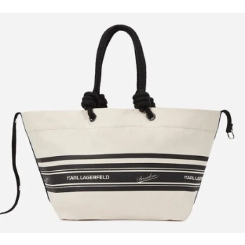 βαμβακερή τσάντα karl lagerfeld χρώμα άσπρο, a2w30229 99%