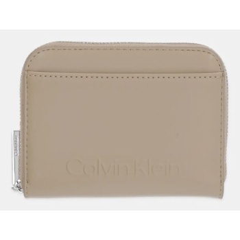 πορτοφόλι calvin klein χρώμα μπεζ, k60k612965 κύριο υλικό
