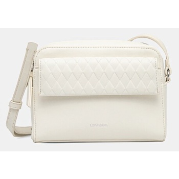 τσάντα calvin klein χρώμα μπεζ, k60k613108 κύριο υλικό