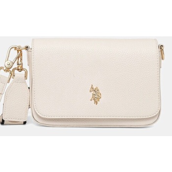 τσάντα u.s. polo assn. mansion χρώμα μπεζ, beue58718wvp