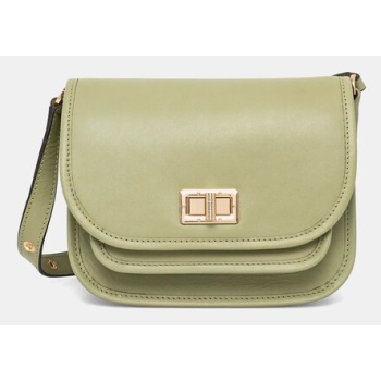 δερμάτινη τσάντα geox flavrie χρώμα πράσινο, d46z4a 00043