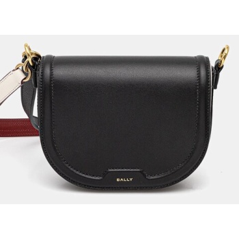 δερμάτινη τσάντα bally χρώμα μαύρο, wac02u 100% φυσικό