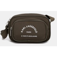 τσάντα φάκελος karl lagerfeld χρώμα: πράσινο, a2m30219 κύριο υλικό: 88% πολυαμίδιο, 10% πολυεστέρας,