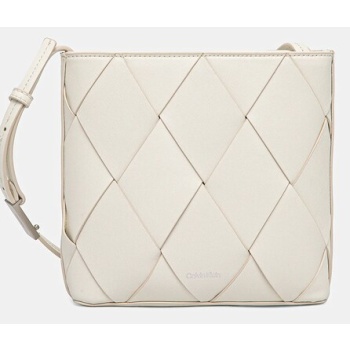 τσάντα calvin klein χρώμα μπεζ, k60k612991 κύριο υλικό