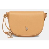 τσάντα u.s. polo assn. jones χρώμα: μπεζ, beuje8654wvp 100% πολυουρεθάνη