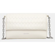 τσάντα calvin klein χρώμα: μπεζ, k60k612995 κύριο υλικό: 51% ανακυκλωμένος πολυεστέρας, 49% πολυουρε