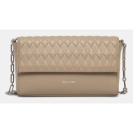 τσάντα calvin klein χρώμα: μπεζ, k60k612995 κύριο υλικό: 51% ανακυκλωμένος πολυεστέρας, 49% πολυουρε