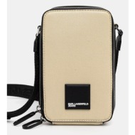 τσάντα karl lagerfeld jeans χρώμα: μπεζ, a2w30255 κύριο υλικό: 100% πολυουρεθάνη