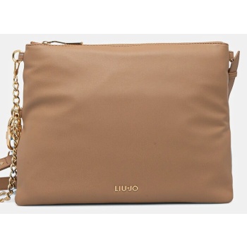 τσάντα liu jo χρώμα καφέ, aa5075 e0014 κύριο υλικό 100%